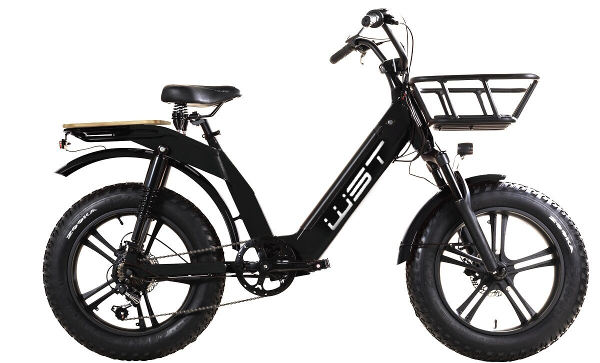Bicicleta eléctrica ruedas gordas 20" - FAT E-Bike CARGO LIPARI - Negro