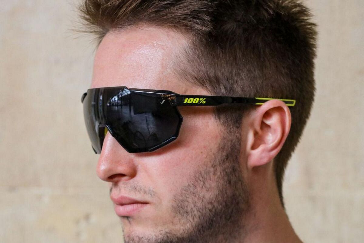 Gafas ciclismo 100% - RACETRAP® 3.0 - Matte White HiPER® Blue Multilayer Mirror Lens - Imagen 8