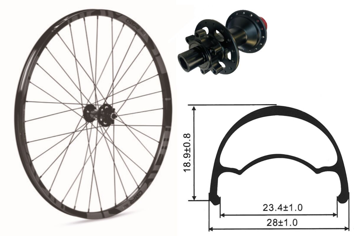 Rueda delantera aluminio MTB GTR SL23 27,5" Gris Disc 6 Tornillos