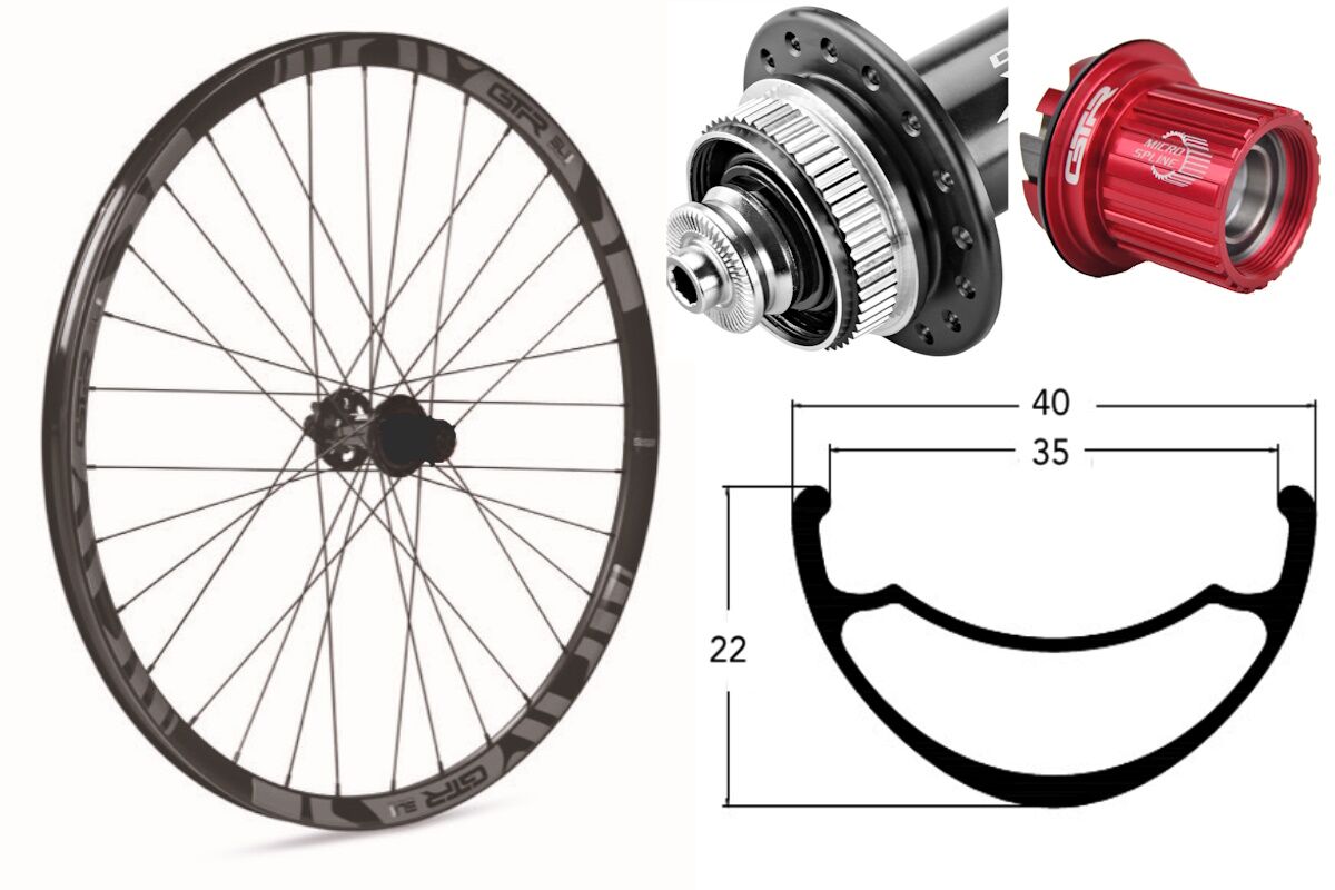 Rueda trasera aluminio MTB GTR SL35 29" Gris Disc Center Lock Boost Shimano MS