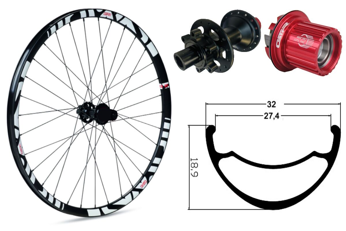 Rueda trasera aluminio MTB GTR SL27 29" Blanco Disc 6 Tornillos Shimano MS
