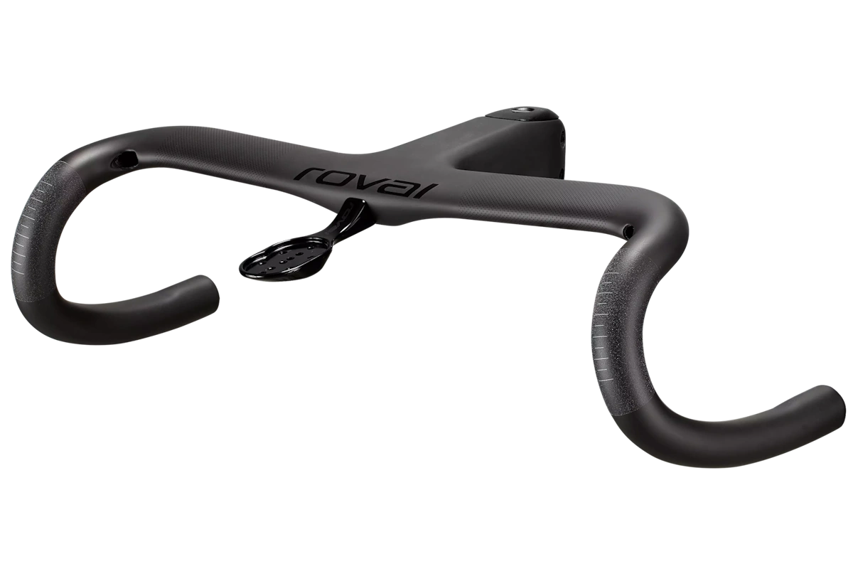 Cockpit integrado de carbono Roval Terra Specialized para gravel con manillar 12 grados flare y potencia integrada
