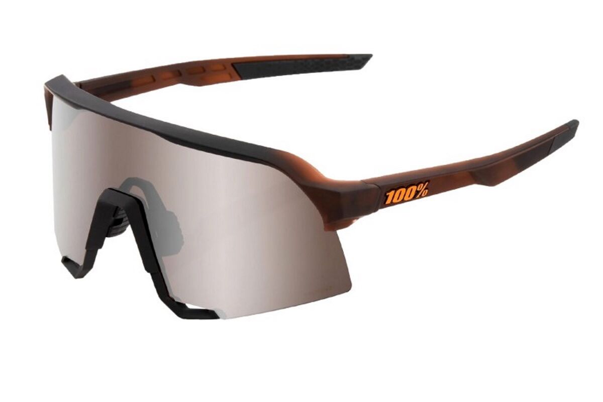 Gafas ciclismo 100% - S3™ - Matte Translucent Brown Fade - Hiper Silver Mirror Lens