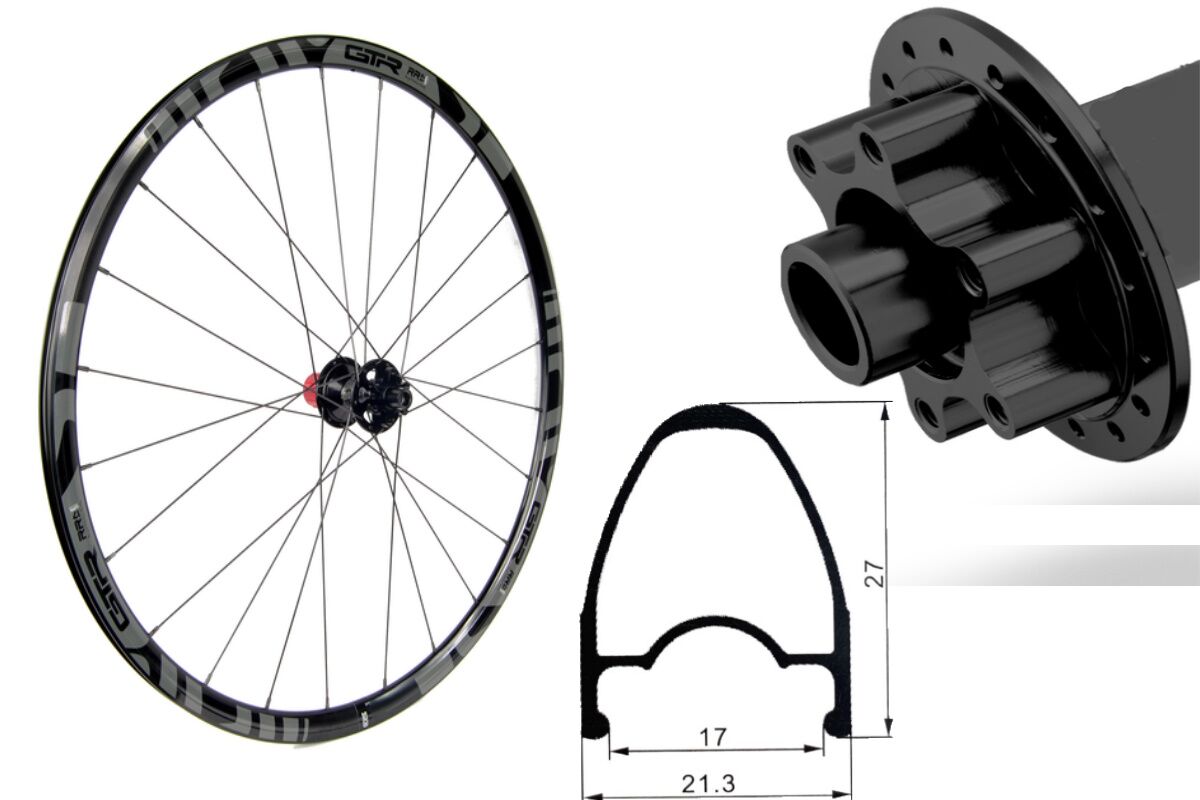 Rueda trasera aluminio carretera GTR RR17 Gris Disc 6 Tornillos Shimano
