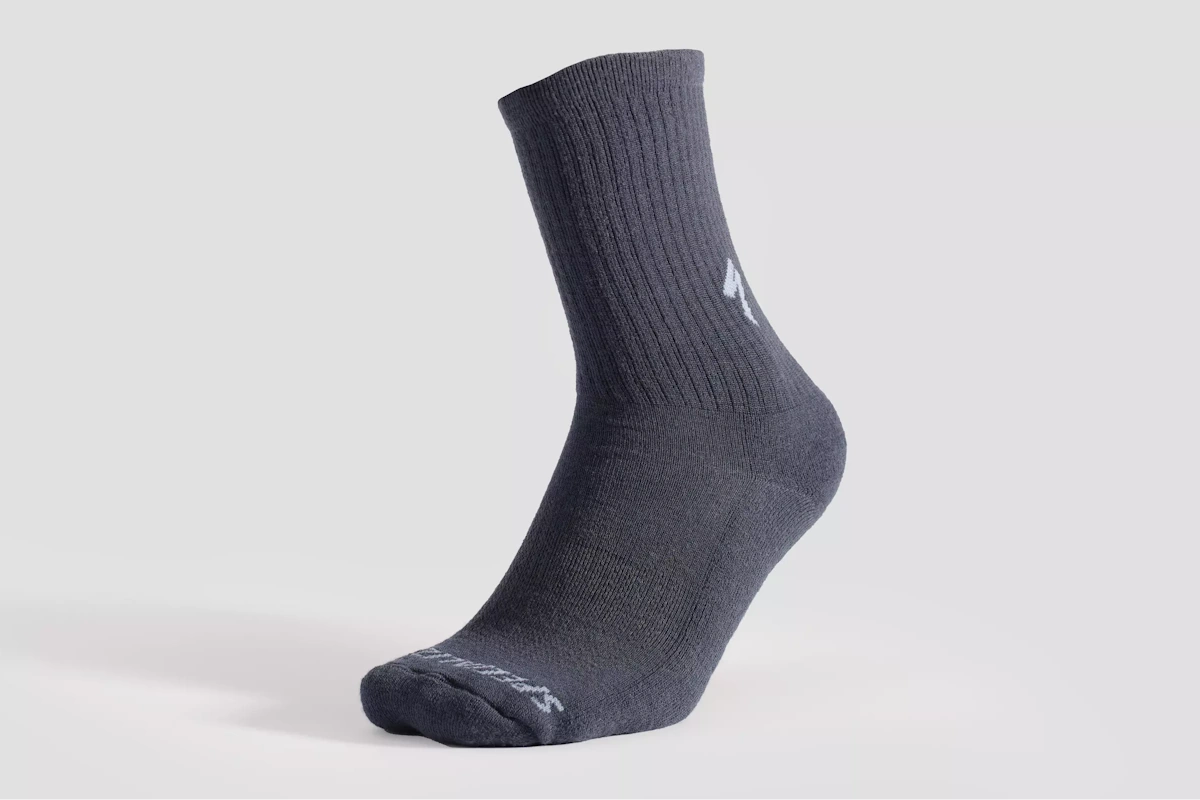 Calcetines de lana merino de caña alta de 18cm de color Cast Blue