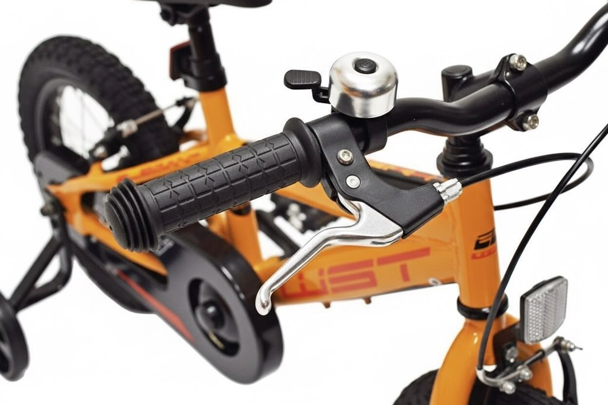 Bici infantil WST 14" Elegance naranja fuego con cubrecadena y timbre color naranja fuego