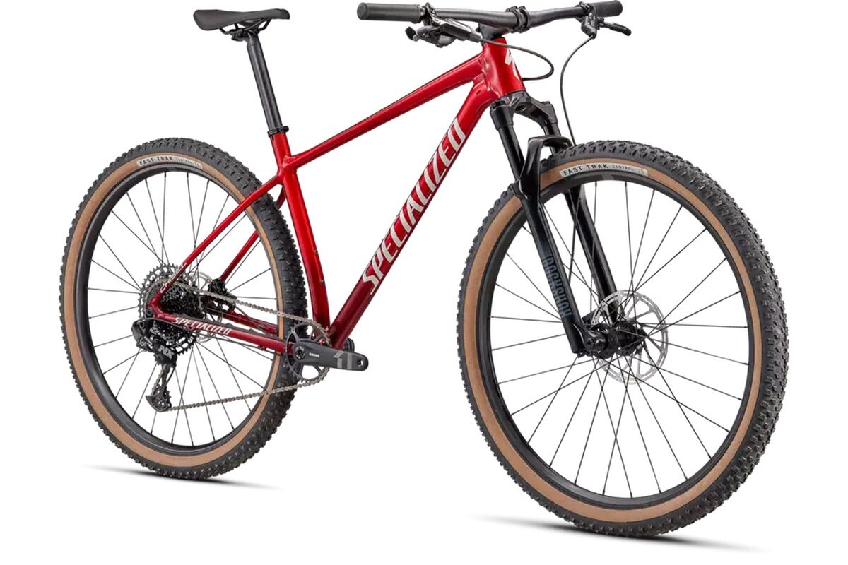 Specialized Chisel HT Comp - Gloss Red Tint Fade Over Brushed Silver / Tarmac Black / White W/ Gold Pearl - Imagen 2