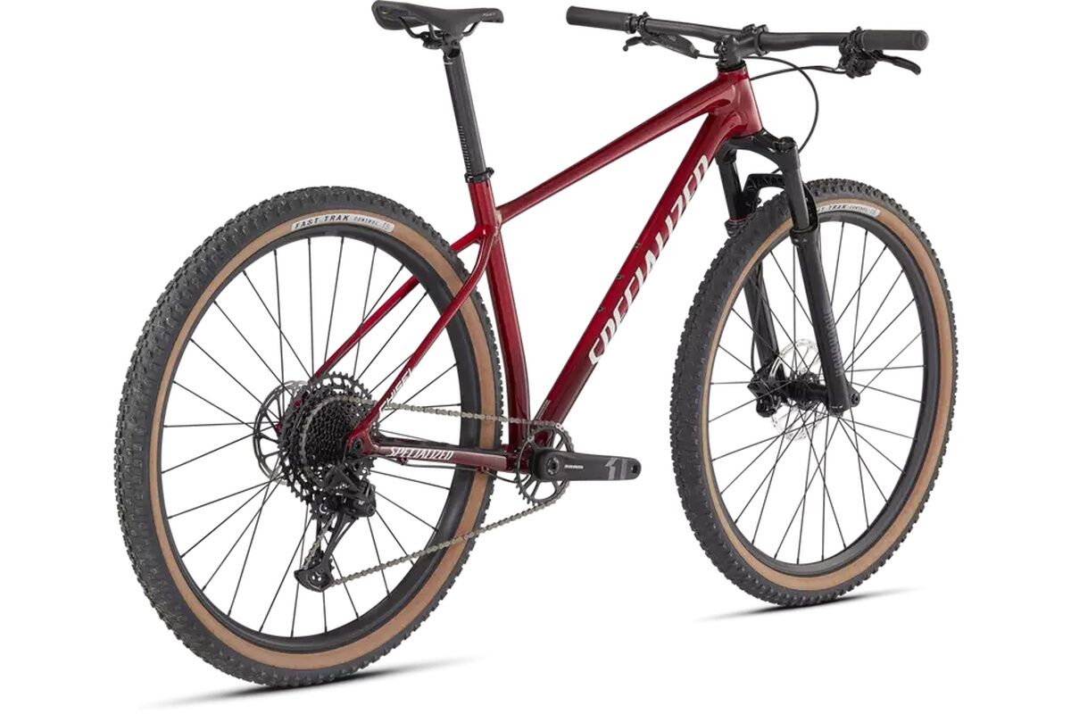 Specialized Chisel HT Comp - Gloss Red Tint Fade Over Brushed Silver / Tarmac Black / White W/ Gold Pearl - Imagen 5