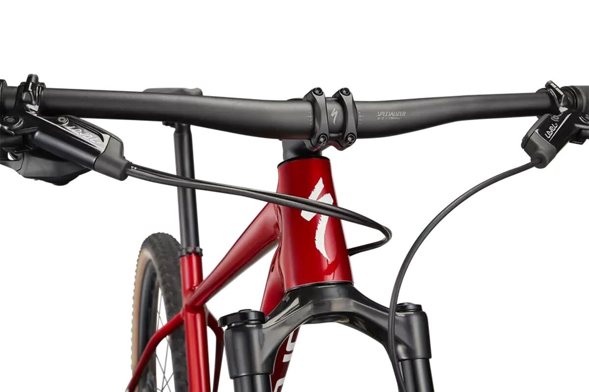 Specialized Chisel HT Comp - Gloss Red Tint Fade Over Brushed Silver / Tarmac Black / White W/ Gold Pearl - Imagen 3