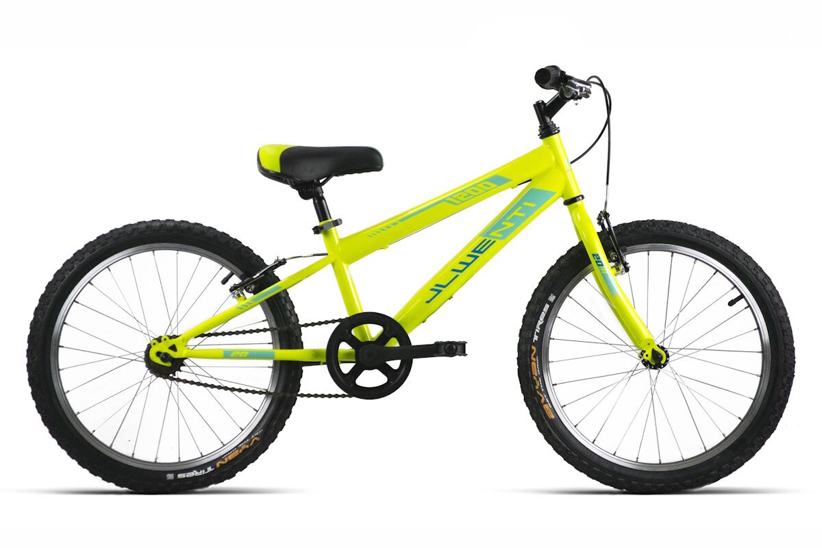 Bicicleta infantil JL Wenti 20 pulgadas, acero ultraligero, barra alta estilo MTB o barra baja estilo paseo, 1 velocidad. Color amarillo