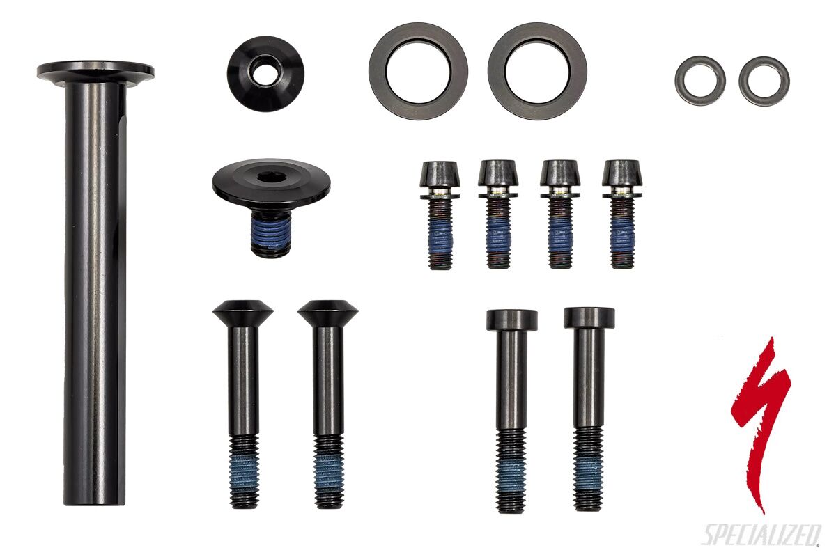 Kit de pernos de pivote de suspensión original Specialized MY23 para Epic WC 2023, incluye pernos de titanio y aleación, espaciadores y arandelas para sistema de suspensión.