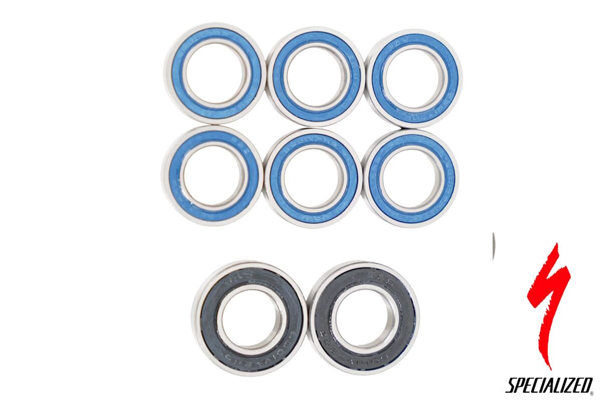 Kit cojinetes pivote suspensión Specialized Stumpjumper Carbon 2021-2024 S200600005, repuesto original con rodamientos sellados para enlace de choque y pivote principal.