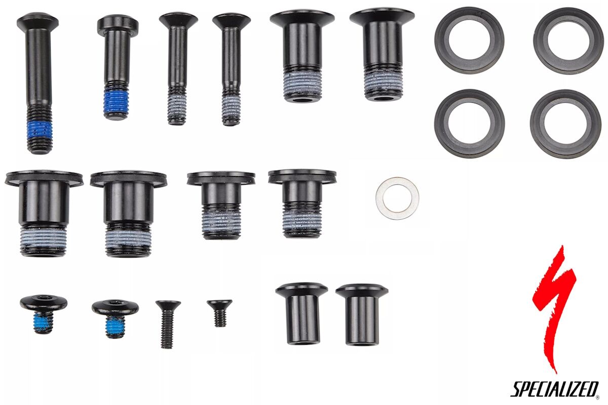 Kit de pernos de pivote de suspensión Specialized S200500005 para Stumpjumper aluminio 2021-2024, incluye espaciadores y todos los pernos originales.