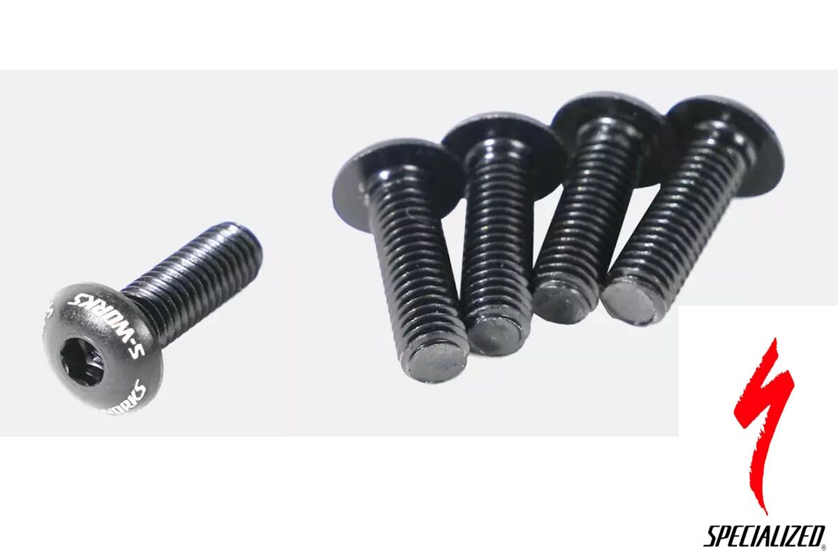 Tornillos portabidón S-Works Specialized S220500004 originales, aluminio ultraligero, logotipo grabado láser, 16mm, anti-falsificación, distribuidor oficial.