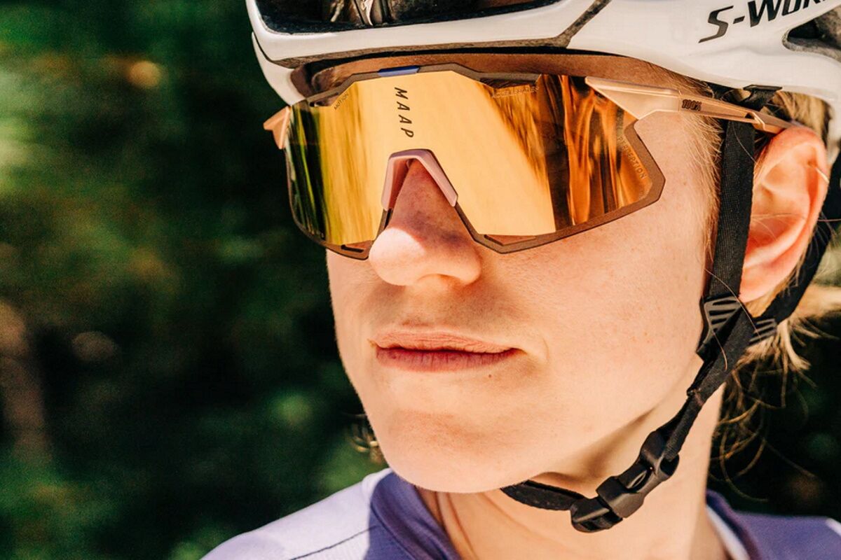 Gafas ciclismo 100% - HYPERCRAFT® XS - Soft Tact Black - Hiper Red Multilayer Mirror Lens - Imagen 4