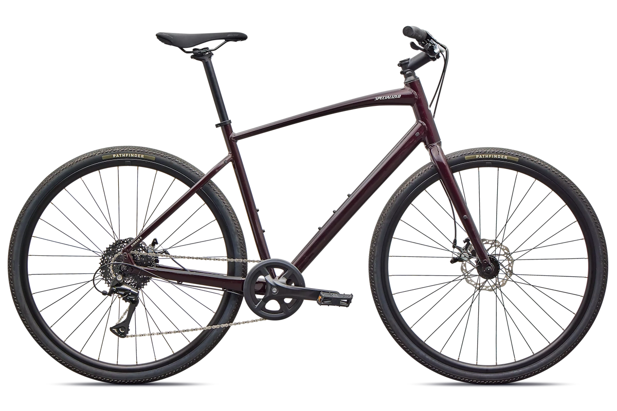Bicicleta ligera mixta tierra asfalto ideal para trekking marca premium Specialized Sruus X 1.0 color Gloss Solidity Metallic / Dolomite Frost Reflective