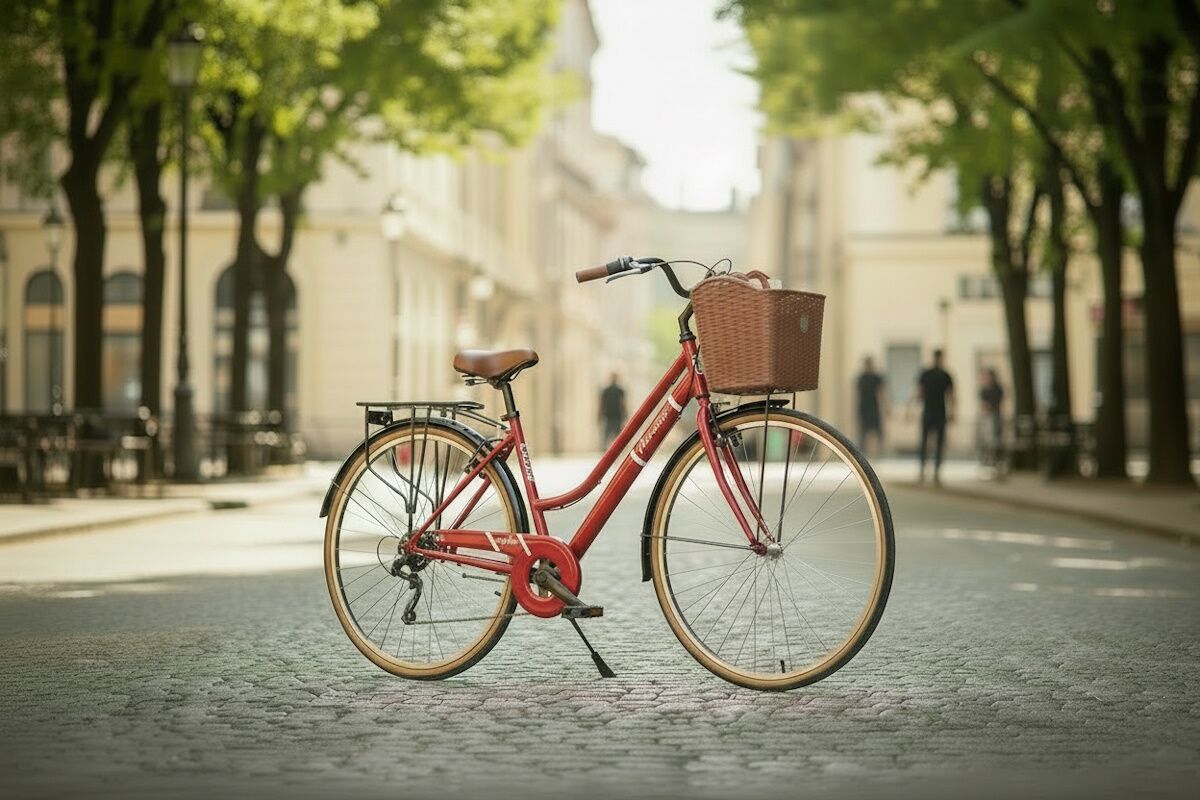 Bicicleta clásica JL Wenti 26" y 28" – Cuadro de Acero, 6 Vel Shimano RevoShift, V‑Brake, Llanta Aluminio, Portabultos y Cesta - Imagen 7
