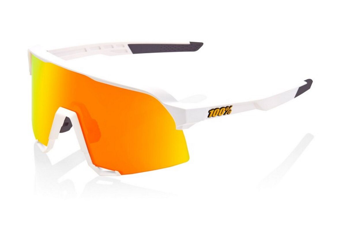 Gafas ciclismo 100% - S3™ - Soft Tact White - HiPER® Red Multilayer Mirror Lens