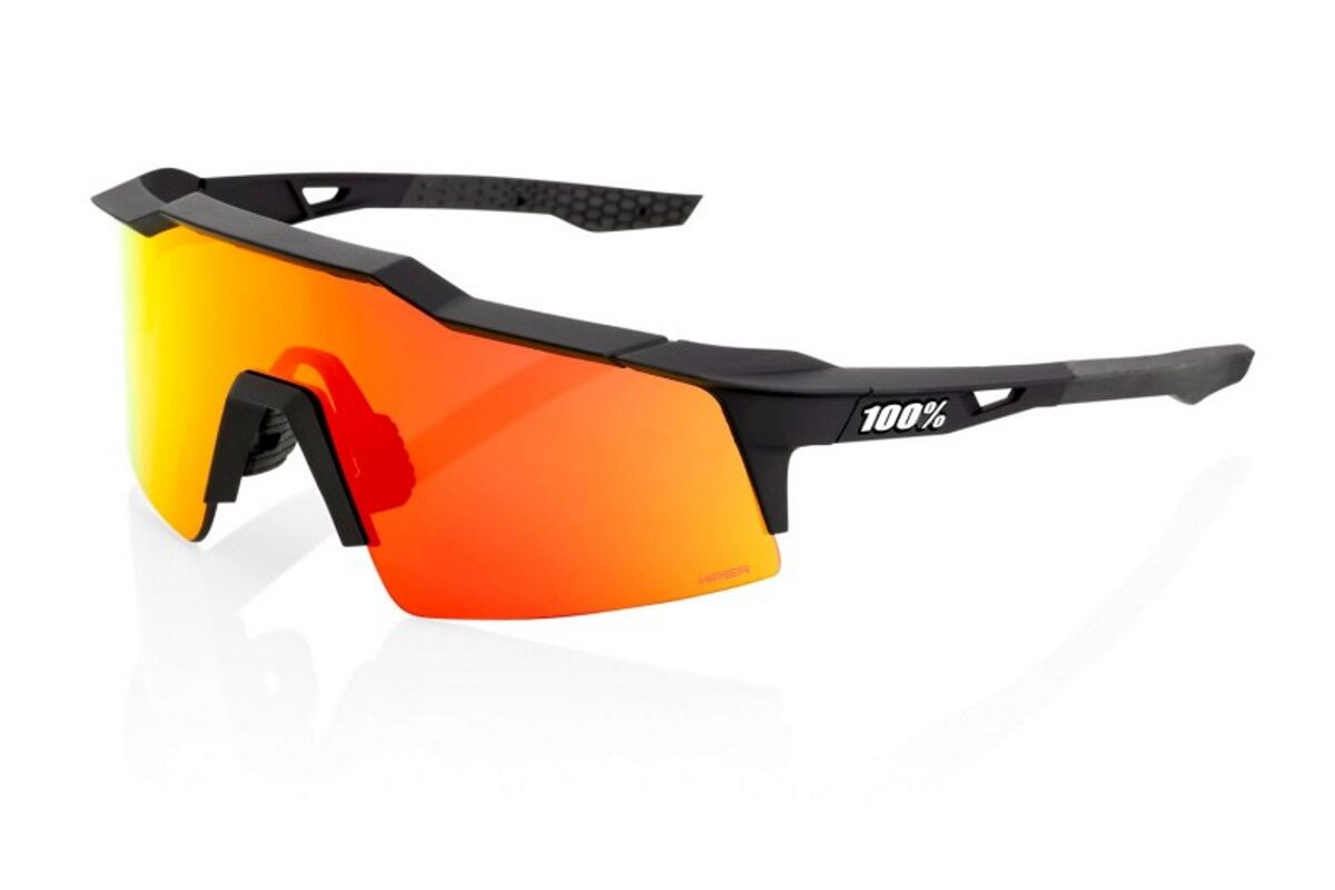 Gafas ciclismo 100% - SPEEDCRAFT® XS - Soft Tact Black - Hiper® Red Multilayer Mirror Lens