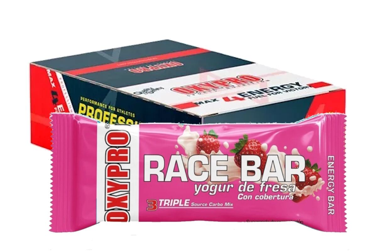 Barrita Oxipro RACE BAR YOGUR DE FRESA - Caja 12 Und - Imagen 3