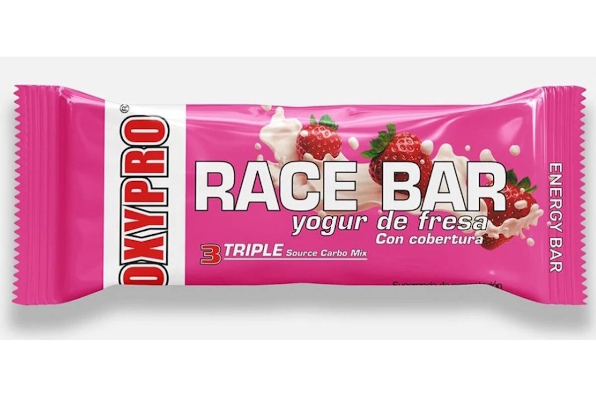 Barrita Oxipro RACE BAR YOGUR DE FRESA - Caja 12 Und