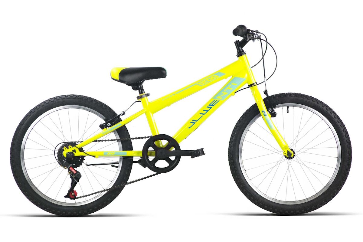 Bicicleta infantil JL Wenti 20" y 5 velocidades, acero ultraligero, barra alta estilo MTB o barra baja estilo paseo, 1 velocidad. Color amarillo