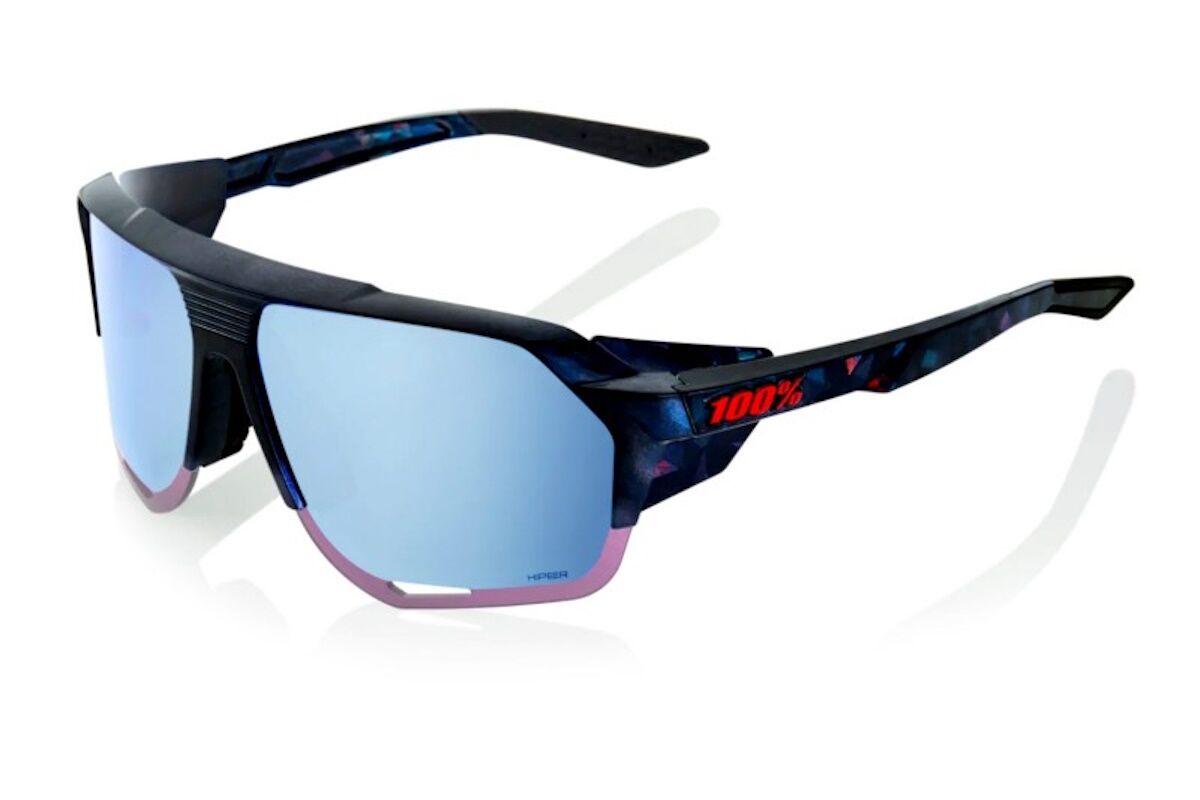 Gafas ciclismo 100% - Norvik - Black Holographic - Hiper Blue Multilayer Mirror