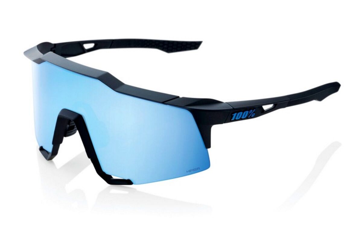 Gafas ciclismo 100% - SPEEDCRAFT® - Matte Black - HiPER® Blue Multilayer Mirror Lens