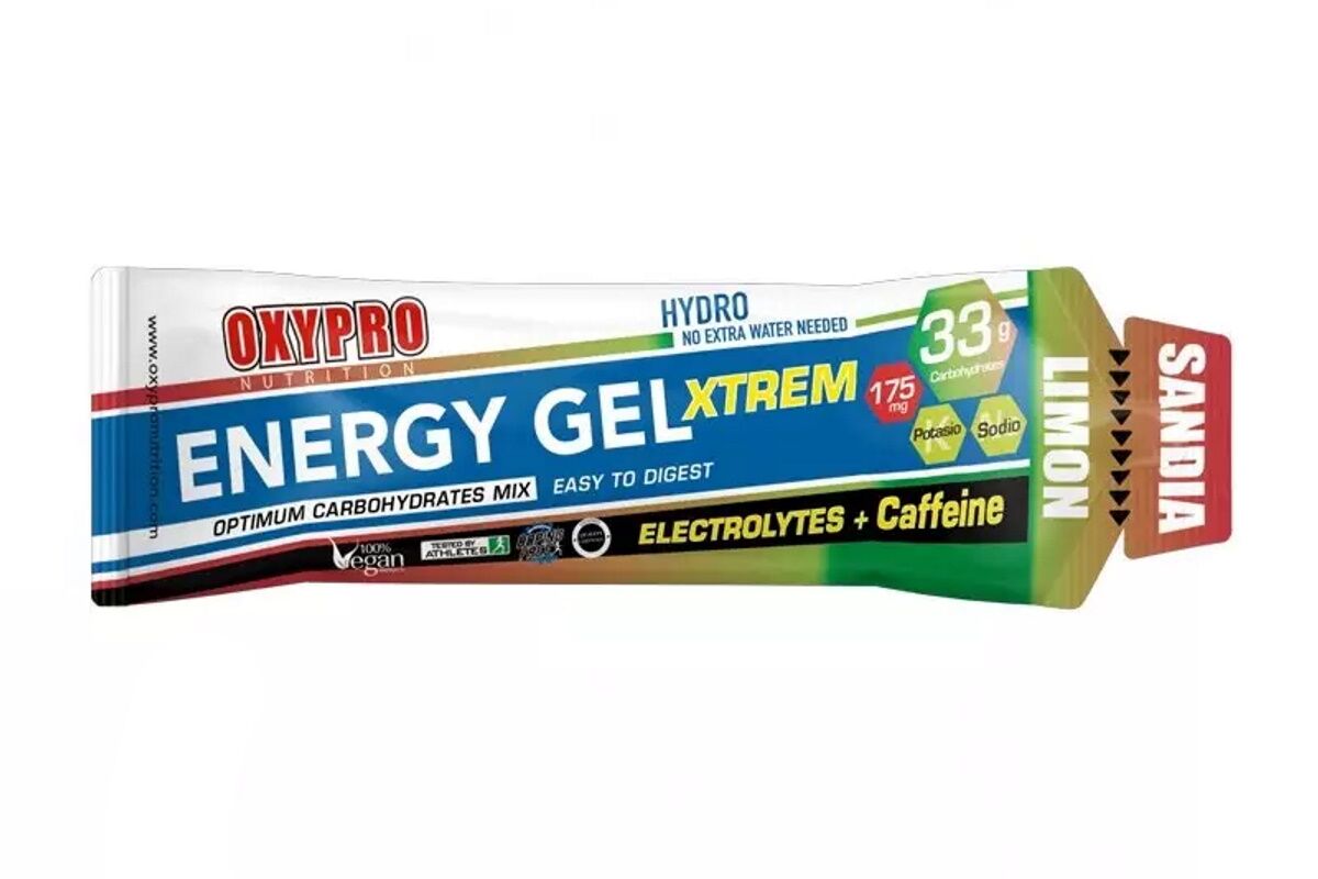 Gel energetico OXIPRO - ENERGY Gel líquido - SANDÍA LIMÓN 176mg CAFEINA + Electrolitos
