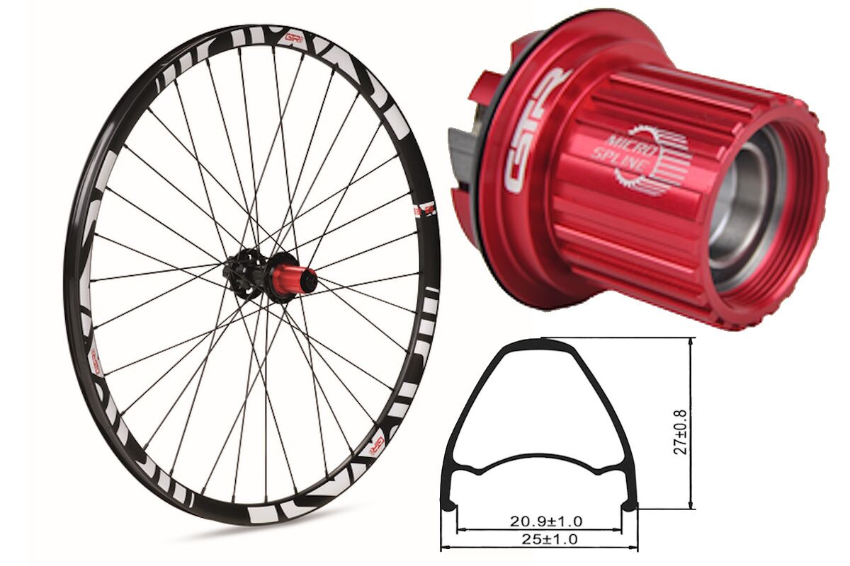 Rueda trasera aluminio MTB GTR SL20 27,5" Blanco Disc Center Lock Boost Shimano MS