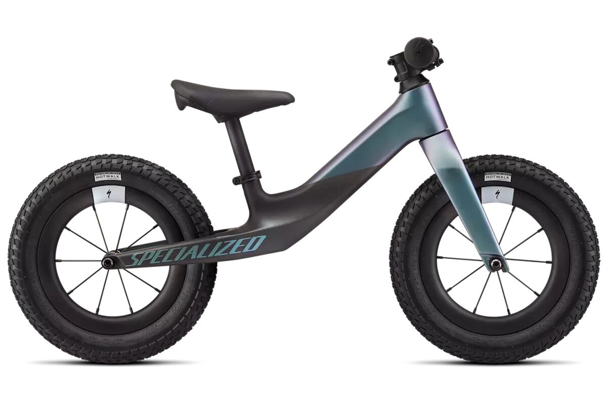 Bicicleta niño hasta 3 años - 12" - Specialized Hotwalk Carbon 12" - SATIN CARBON / CHAMELEON OIL TINT 50% OVER DREAM SILVER / BLACK
