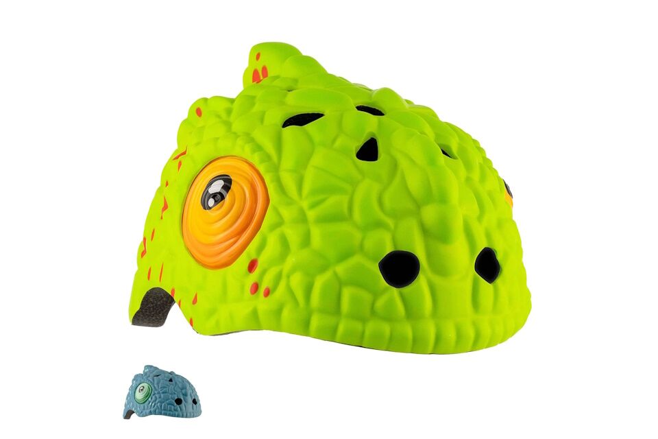 Casco Infantil ajustable 49-55cm Crazy Safety Camaleon Verde