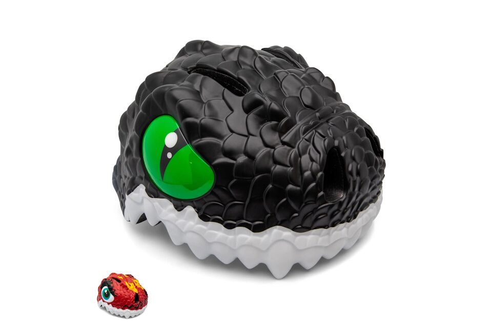 Casco Infantil ajustable 49-55cm Crazy Safety Dinosaurio Negro