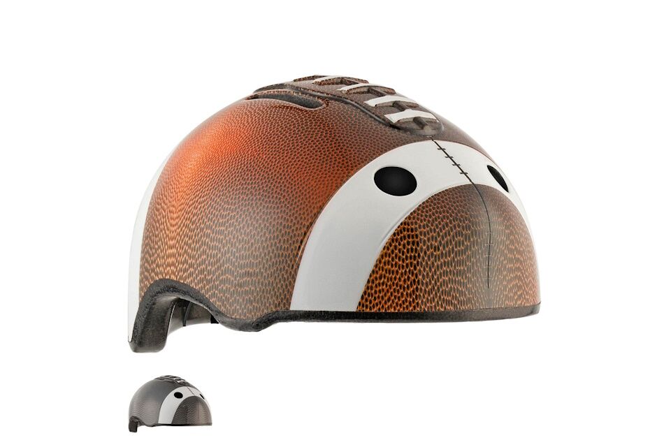 Casco Infantil ajustable 49-55cm Crazy Safety Football Naranja