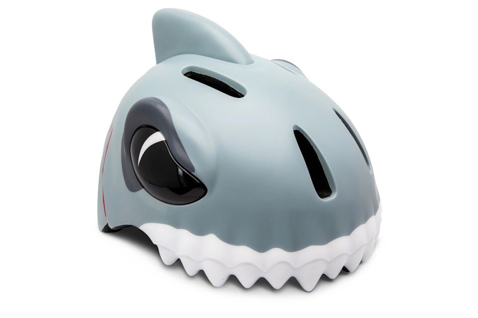 Casco Infantil ajustable 49-55cm Crazy Safety Tiburón Gris