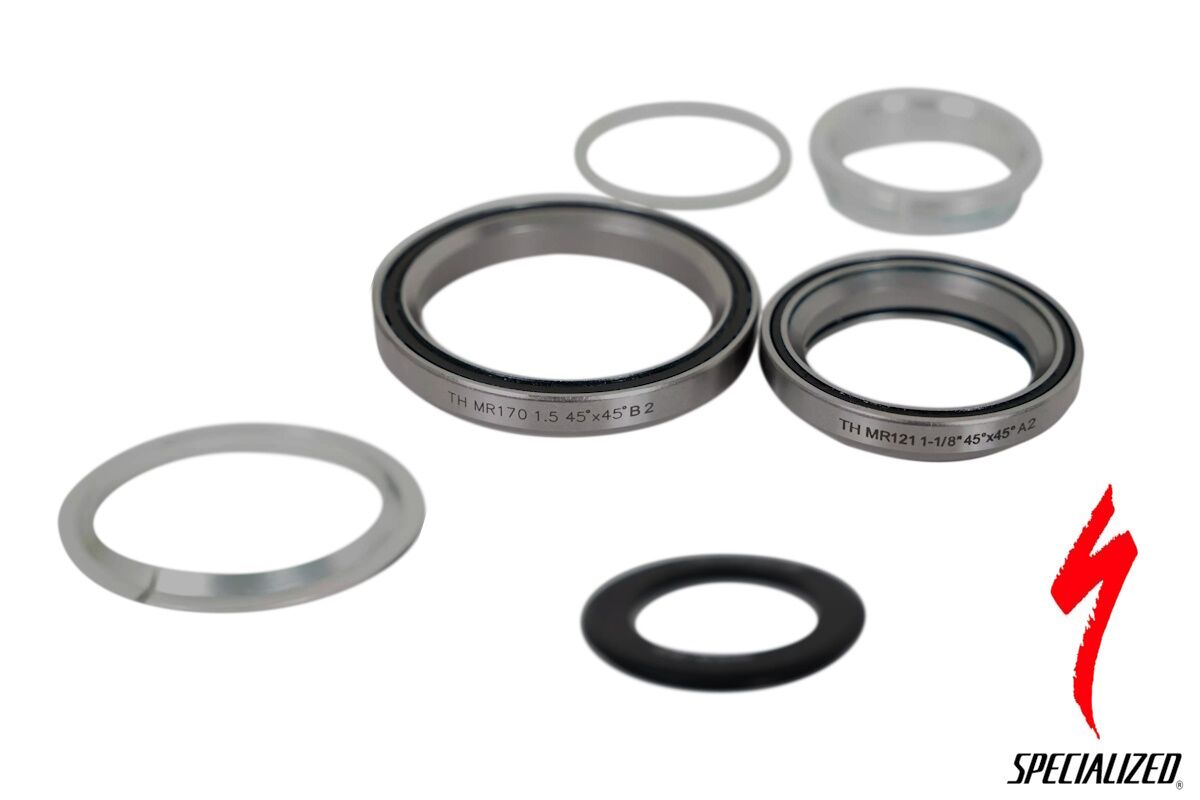 Juego de dirección cónico integrado S182500005 para bicicletas de montaña, incluye rodamiento superior de 1-1/8" y rodamiento inferior de 1,5".