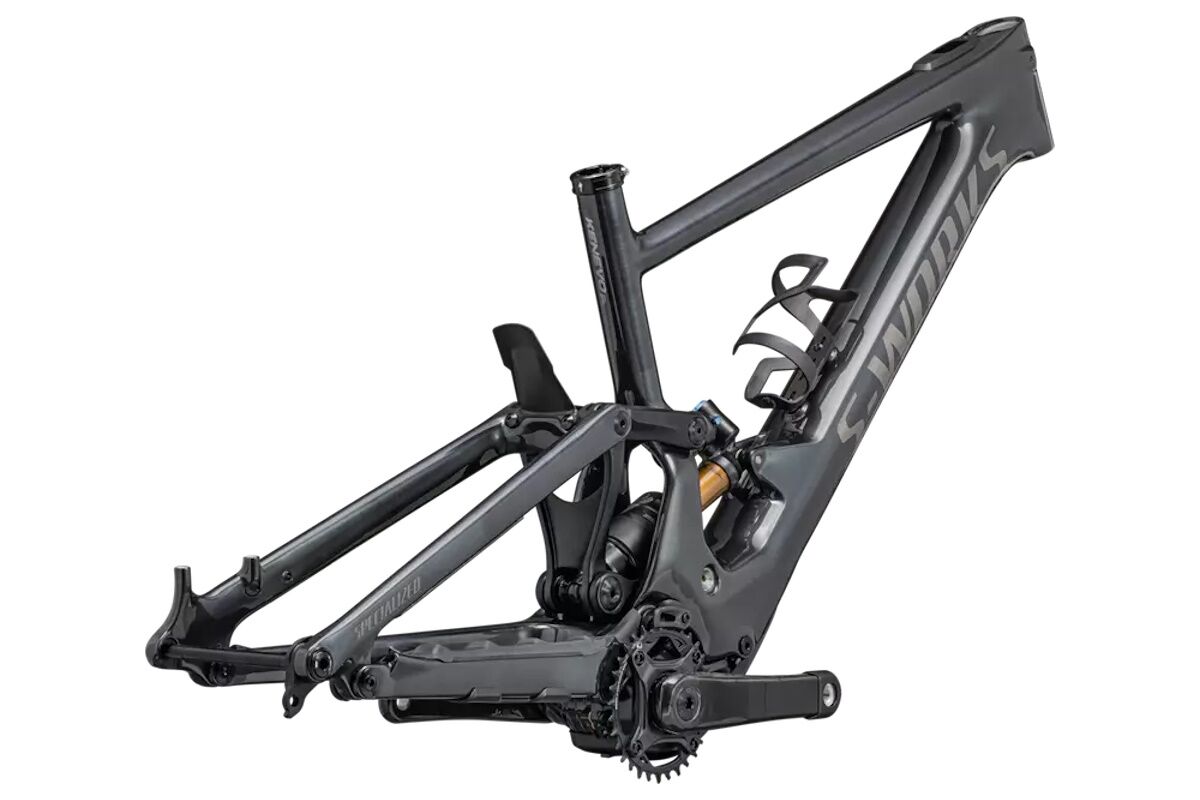 Cuadro Specialized S-Works Turbo Kenevo SL2 - Gloss Black Liquid Metal / Brushed Liquid Metal / Black Brushed Chrome - Imagen 3