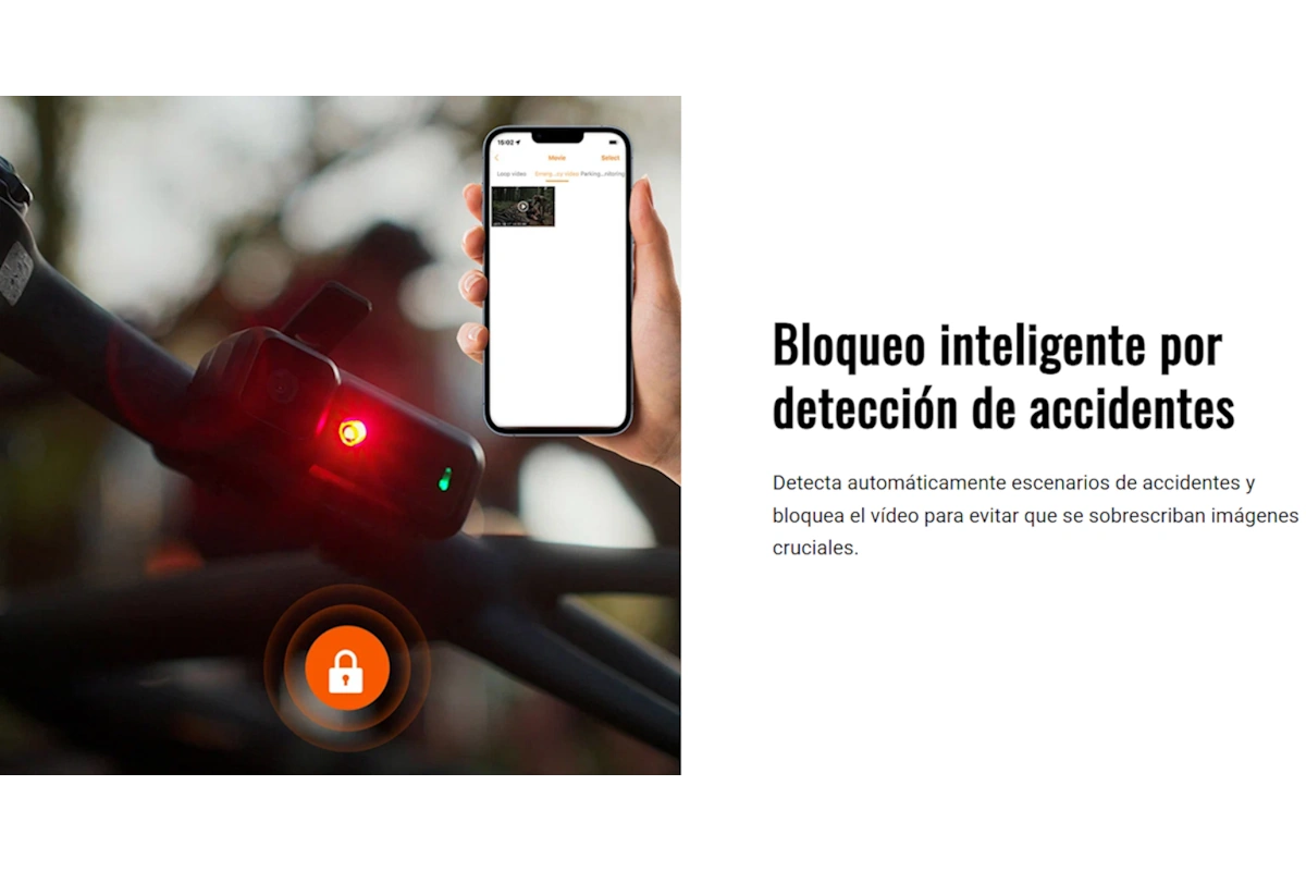 Luz trasera inteligente bicicleta Ravemen NT301 con cámara 2K - Imagen 3