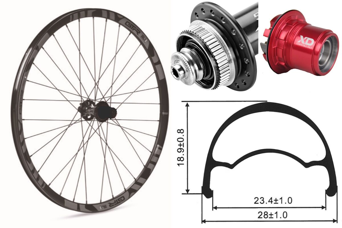 Rueda trasera aluminio MTB GTR SL23 27,5" Gris Disc Center Lock Sram XD