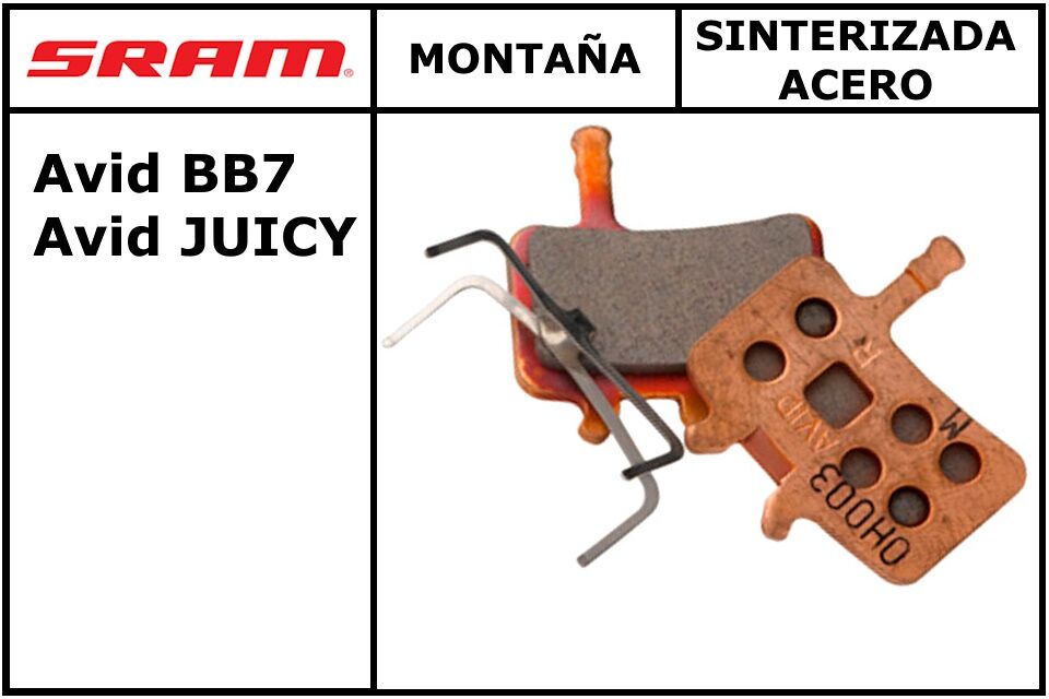 Pastillas de freno Sram Juicy/BB7 Sinterizada Acero