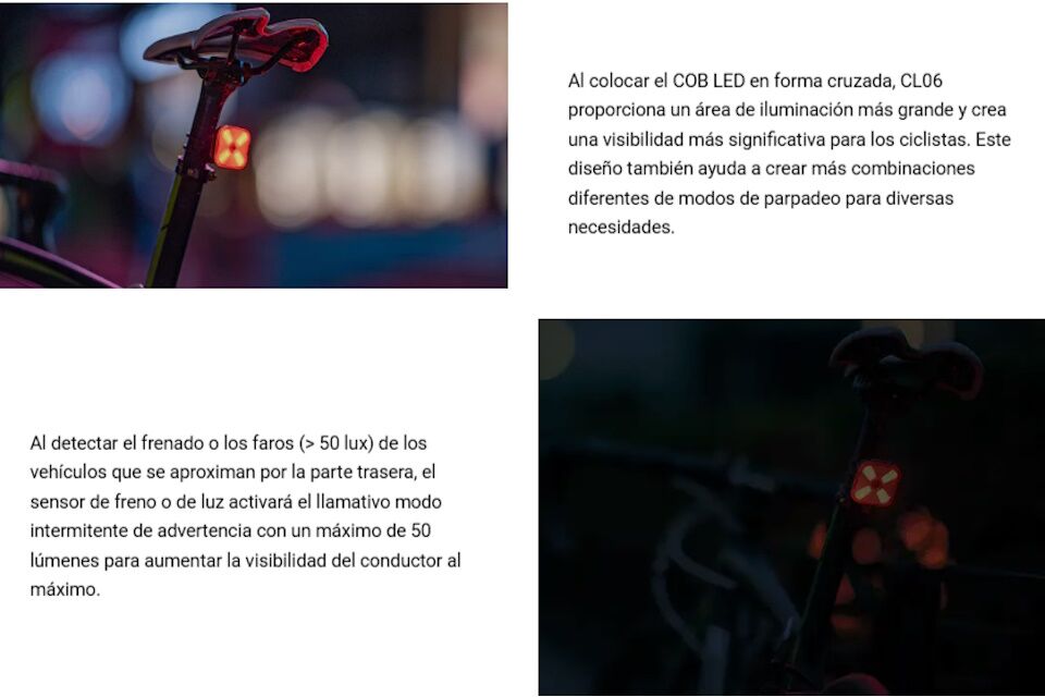 Luz de Freno y Piloto trasero Ravemen Cl06 50 Lúmenes - Imagen 2