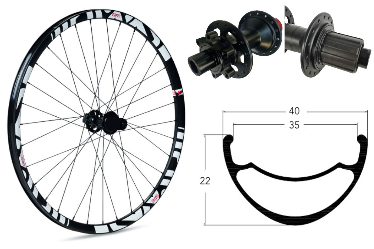 Rueda trasera Reforzada para E-MTB GTR SL35 29" Gris Disc 6 Tornillos Boost Shimano