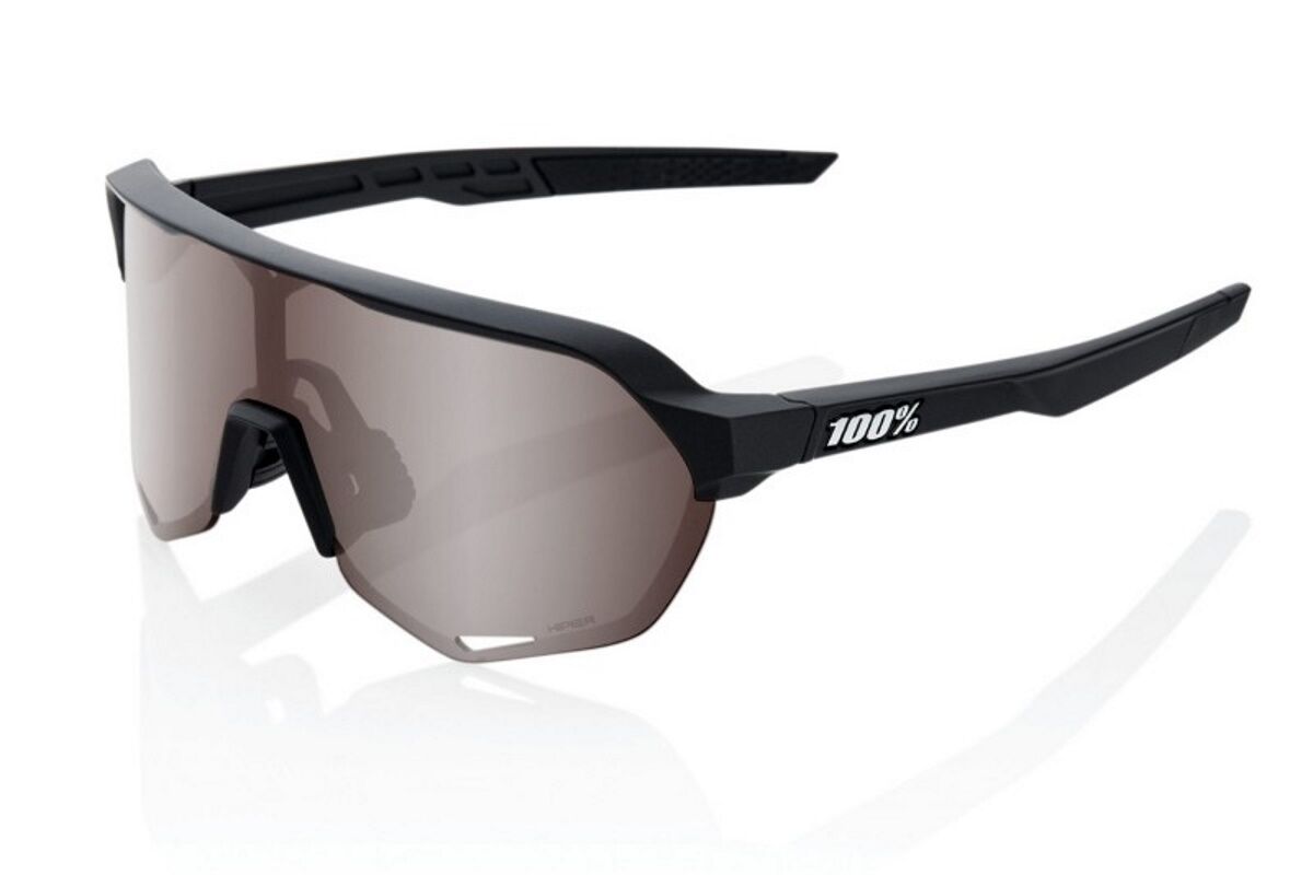 Gafas ciclismo 100% - S2® - Soft Tact Black - HiPER Crimson Silver Mirror Lens