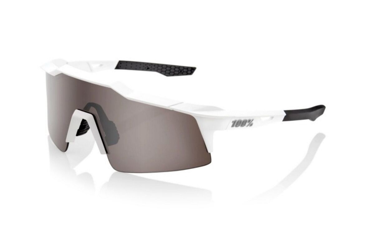Gafas ciclismo 100% - SPEEDCRAFT® - Matte White - HiPER® Silver Mirror Lens