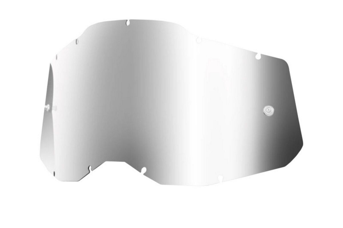 Lentes Reemplazo Gafas máscara 100% - RACECRAFT2 Goggle - Mirror Silver Lens