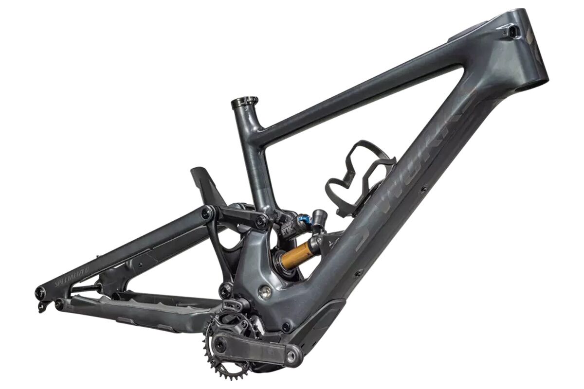 Cuadro Specialized S-Works Turbo Kenevo SL2 - Gloss Black Liquid Metal / Brushed Liquid Metal / Black Brushed Chrome - Imagen 2