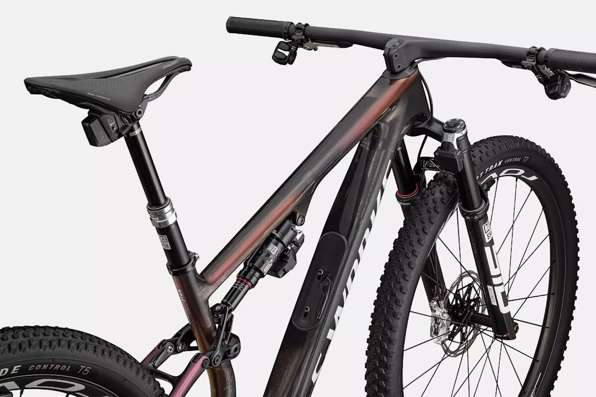 Specialized S-Works Epic 8 -Gloss Carbon/Astral Blue/Electric Green/Cyan Edge Fade/Metallic White Silver - Imagen 4