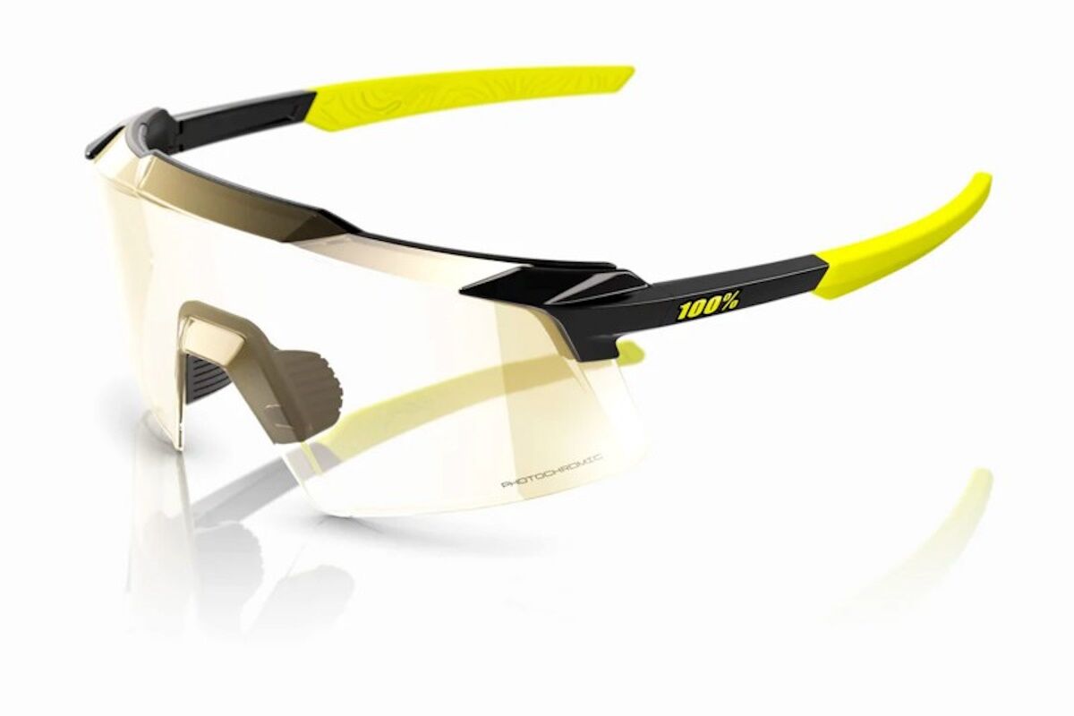 Gafas ciclismo 100% - Aerocraft® - Gloss Metallic Black - Gold Mirror Photochromic