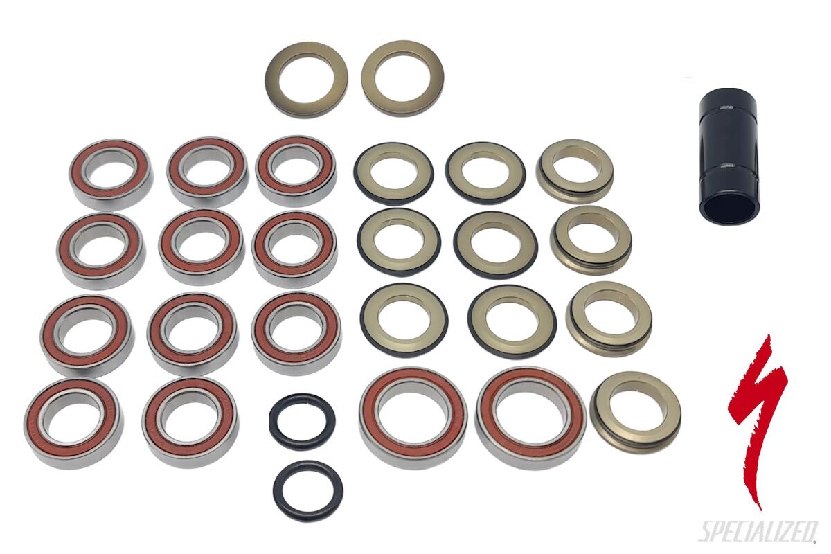 Kit de cojinetes de pivote de suspensión Specialized 9892-5200 para Stumpjumper FSR 2012-2015, incluye todos los cojinetes y espaciadores originales