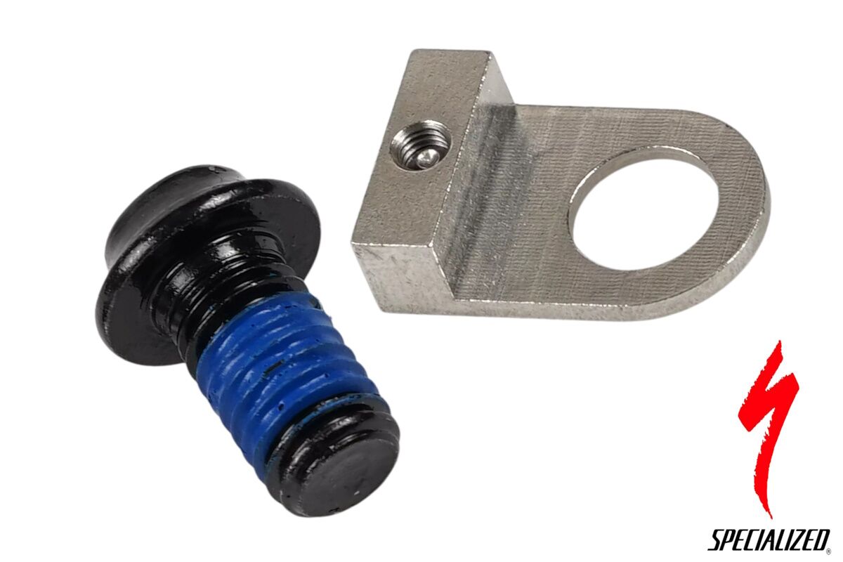 Perno y arandela de montaje de extensión de amortiguador original Specialized S160500002 para Stumpjumper, Rhyme y Levo 2016-2018, repuesto compatible y seguro.